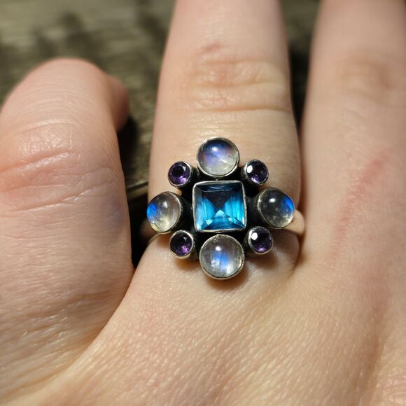 Nicky Butler Cocktail vintage sterling silver ring sz 11 - Picture 5 of 6